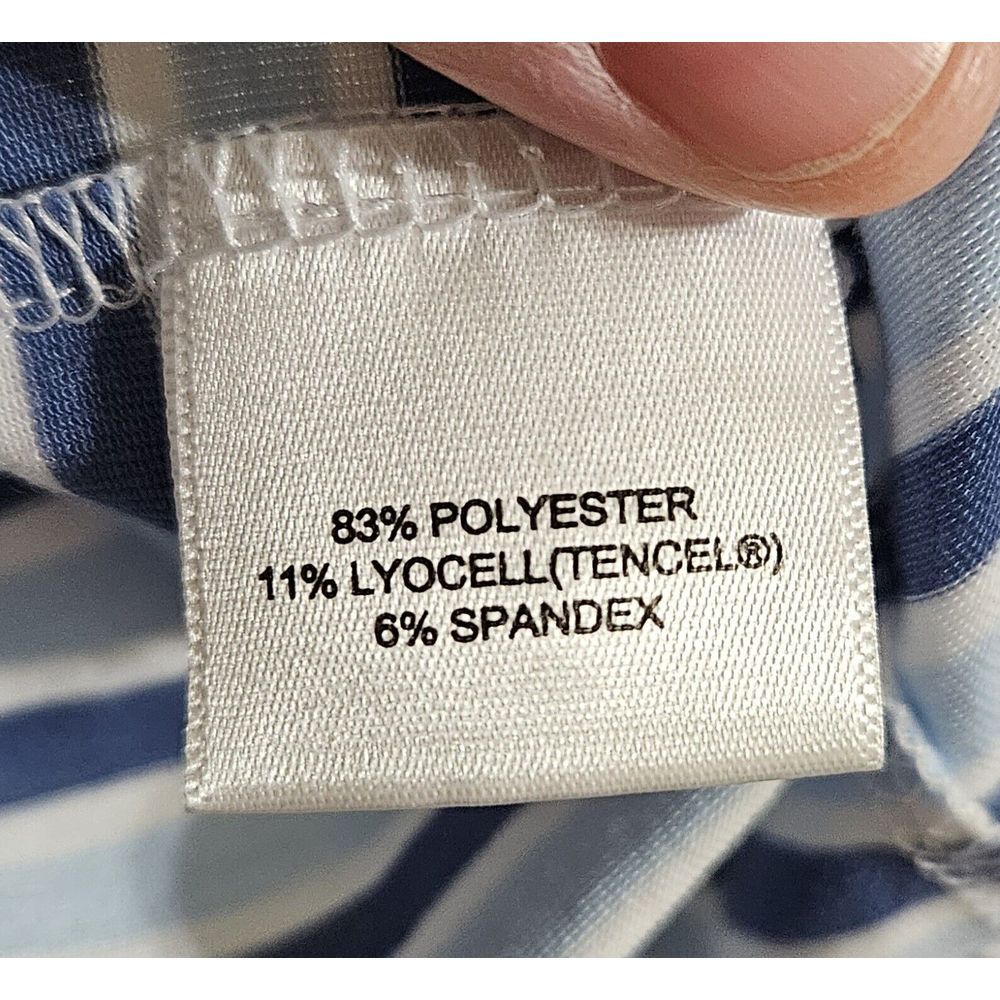 Peter Millar Polo Seaside‎ Blue Stripes Short Sleeve Shirt Size XL - Picture 4 of 5